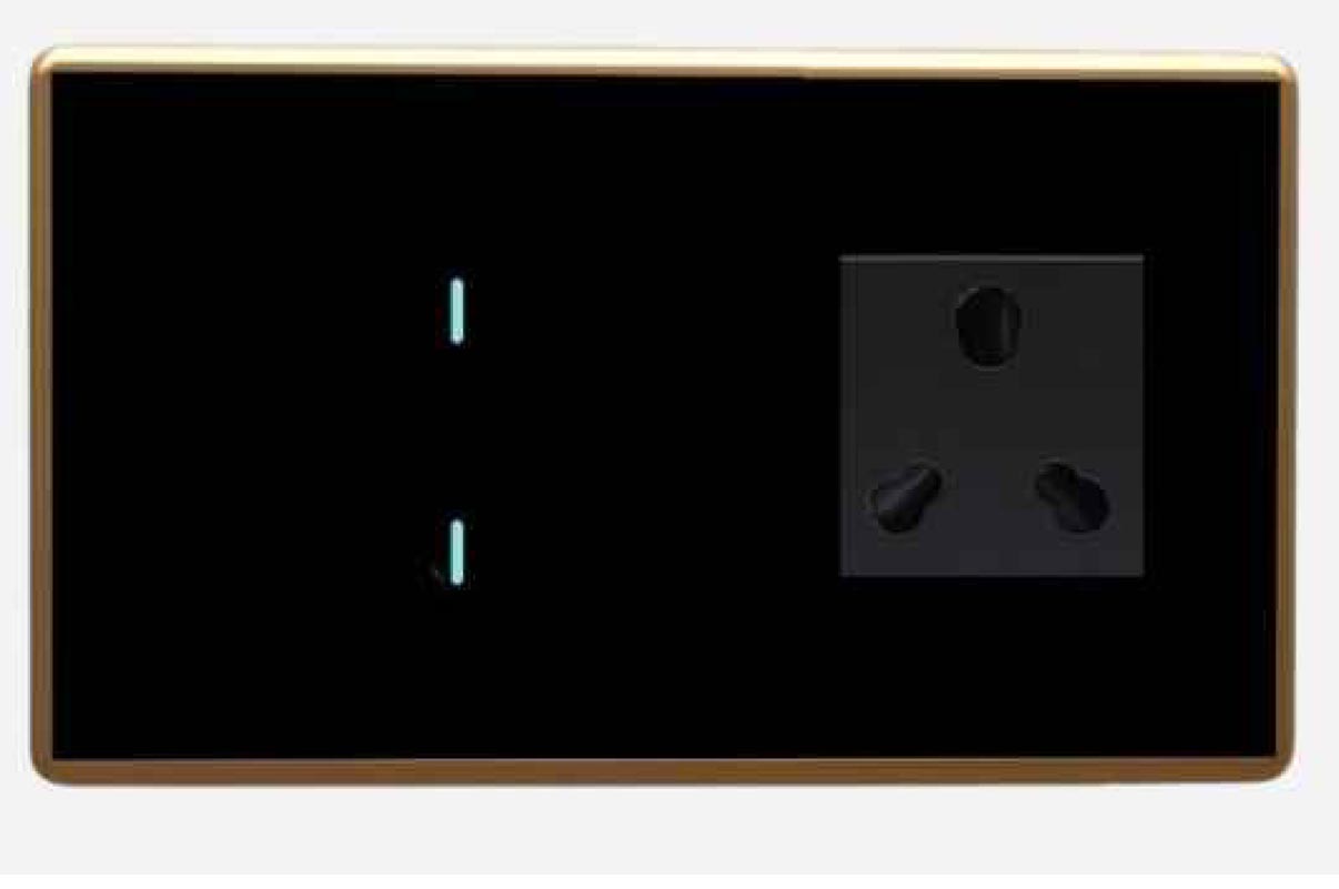 Full Glass Touch 2 Swith (1-25A) 1 Socket (1-10A)
