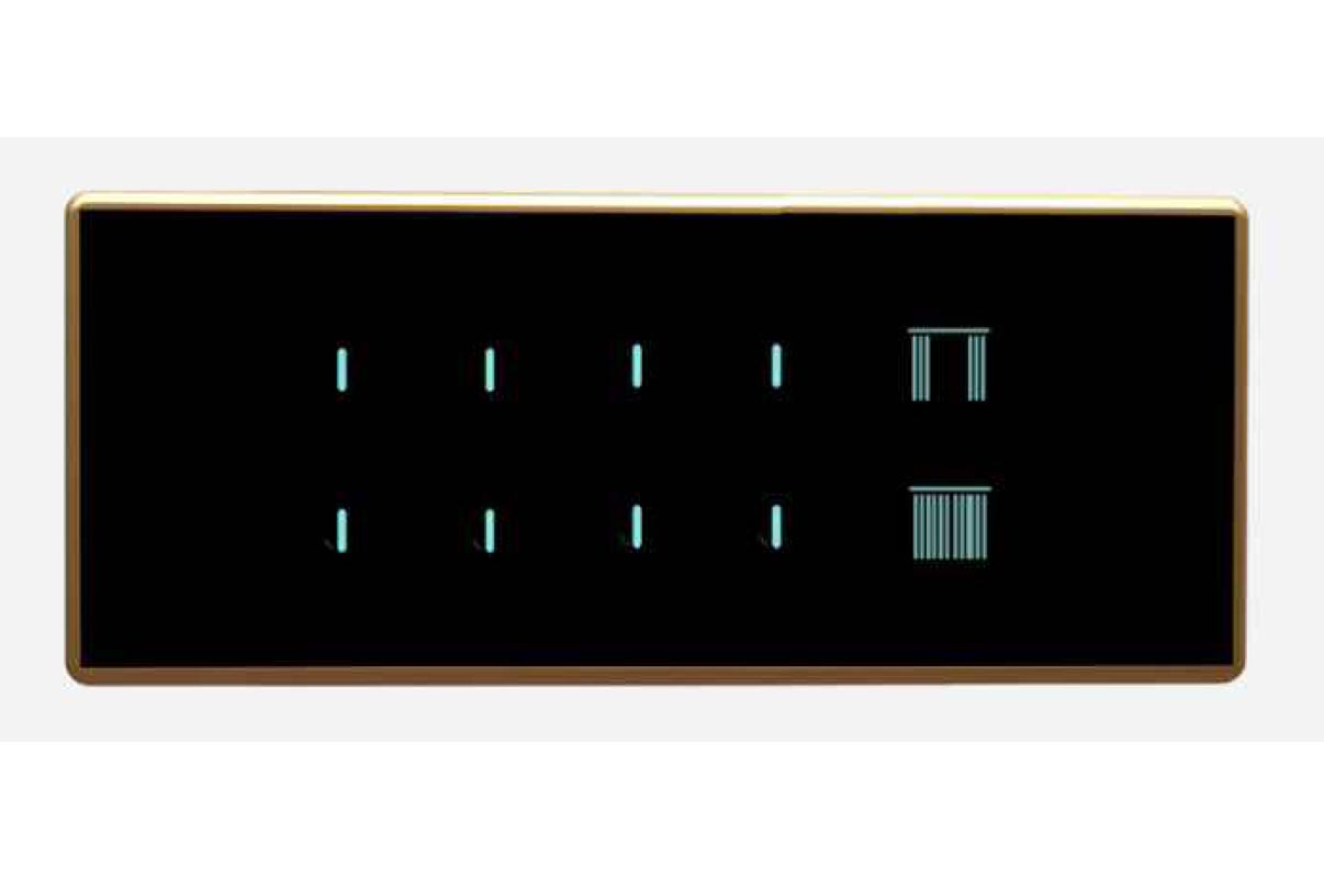 Full Glass Touch 8 Switch (2-20A) 1 Curtain